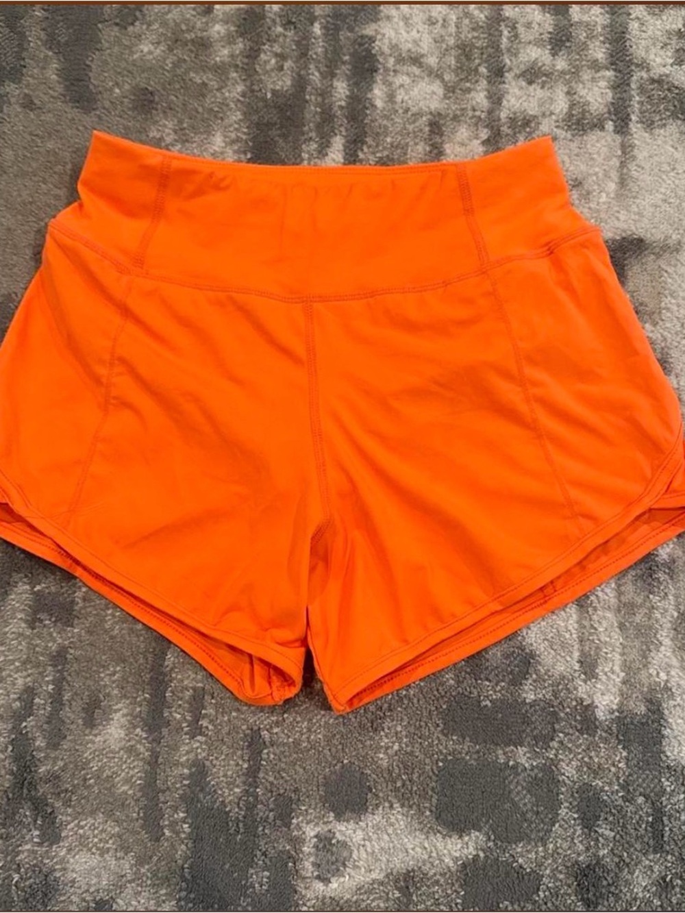 Women's High-Waist Orange Athletic Shorts